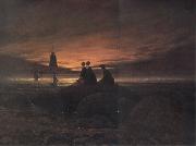 Caspar David Friedrich coucher de soleil sur la mer oil painting